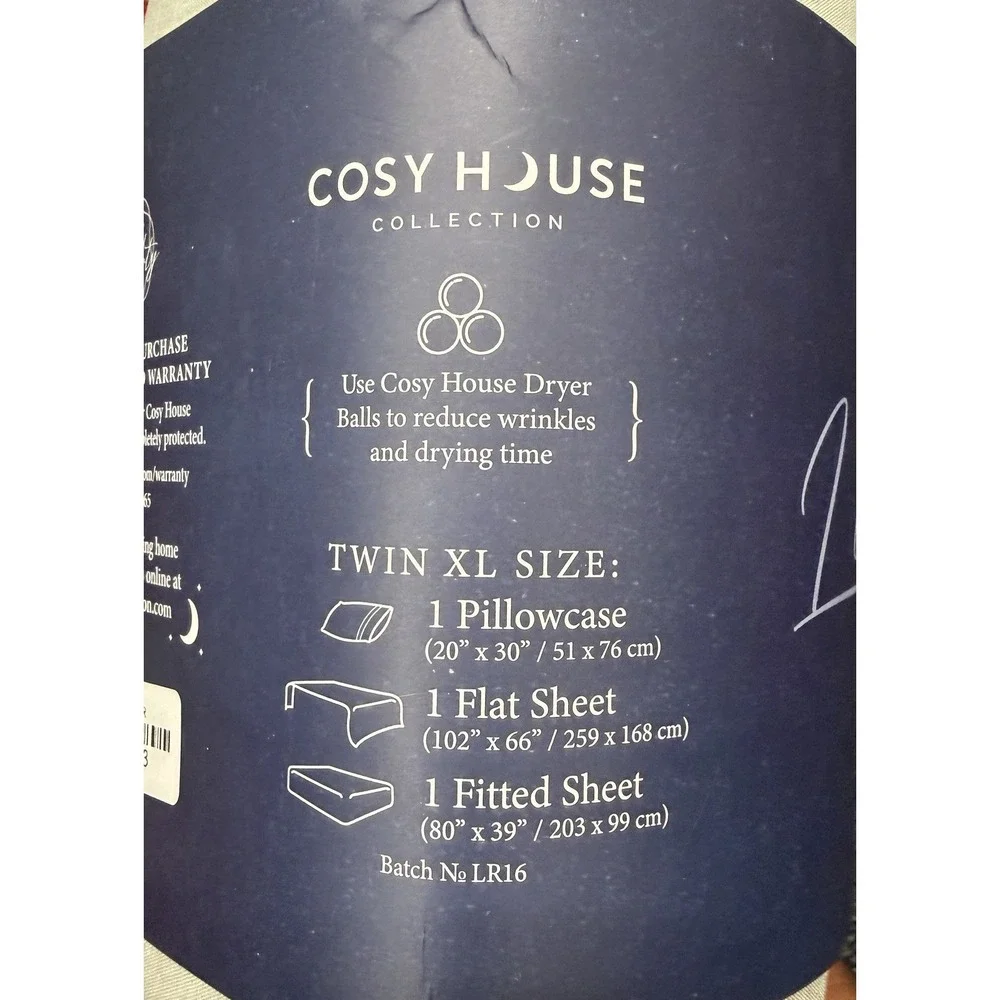 RARE Cosy House Collection Luxury 3-Piece Set - Twin XL - SILVER NWT